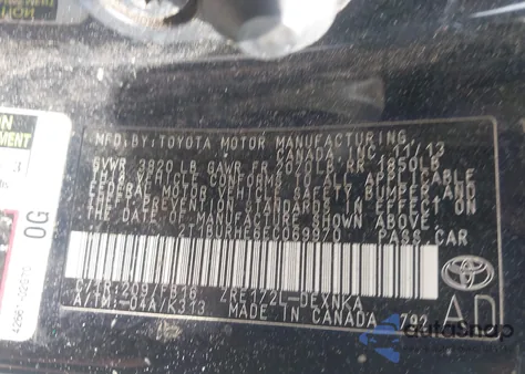 2014 Toyota Corolla Le z USA, uszkodzony, nr VIN 2T1BURHE6EC069970